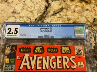 AVENGERS 1 CGC 2.  5 OW - WHITE PAGES 1ST APPEARANCE & ORIGIN OF THE AVENGERS MCU 2