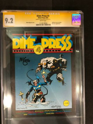 Dime Press 4 1993 Predates Hellboy 1st Appearance Cgc Ss 9.  2 Signed Mike Mignola