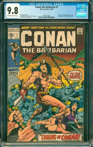Conan The Barbarian 1 Cgc 9.  8 Oww Origin And 1st App Of Conan 2051713023