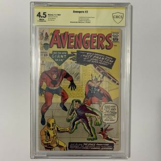 Avengers 2 Cbcs 4.  5 Signed By Stan Lee White Pages 1st App Space Phantom Cgc Ss