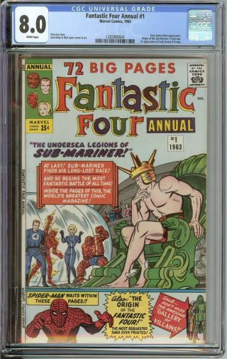 Fantastic Four Annual 1 Cgc 8.  0 White Pages