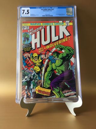 Incredible Hulk 181 Cgc 7.  5 Key 1st Full App Wolverine Bronze Age Holy Grail