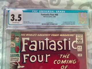 Fantastic Four 48 Cgc 3.  5.  1st App Of Silver Surfer.  Not Pressed