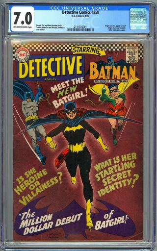 Batman Detective Comics 359 - Cgc 7.  0 - Ow/wp Fn/vf 1st Batgirl Barbara Gordon