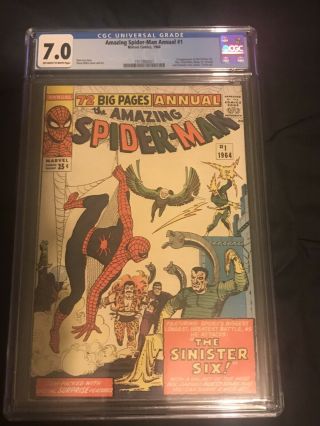 Spiderman Annual 1 Cgc 7.  0