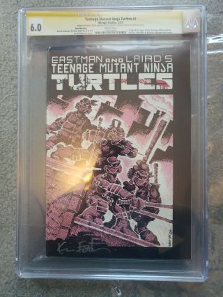 Teenage Mutant Ninja Turtles 1 (3rd Print) 6.  0 Cgc Signed And Sketch Eastman