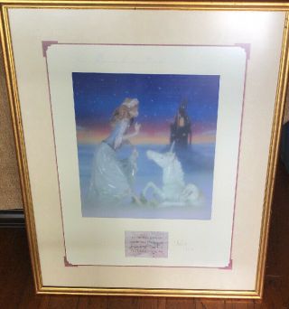 Wdw Disney Lladro Special Event Promo Print The Princess And The Unicorn,  Signed