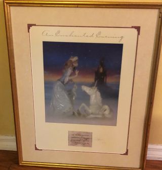 WDW Disney LLADRO Special Event Promo Print The Princess and the Unicorn,  Signed 2