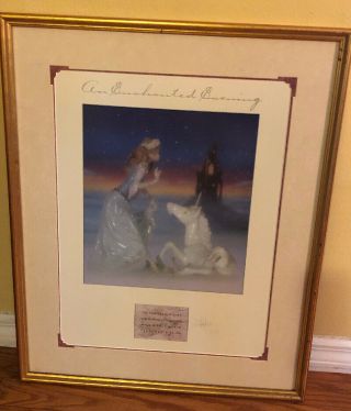 WDW Disney LLADRO Special Event Promo Print The Princess and the Unicorn,  Signed 3