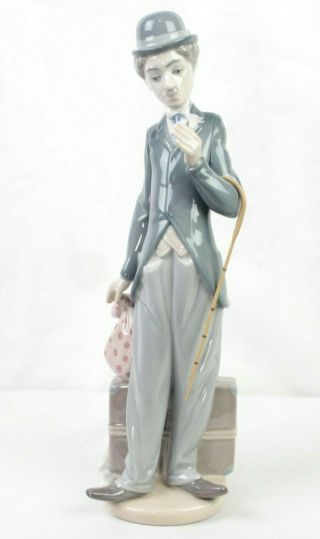Lladro 5233 Charlie Chaplin The Tramp With Cane Porcelain Figurine 11 " Tall