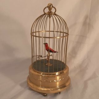 Karl Griesbaum Antique Bird In Cage Music Box