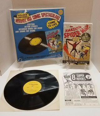 The Spider - Man 1 Marvel Golden Record Comic Reprint With Record And Ad