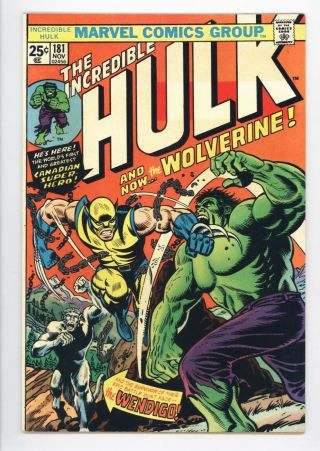 Incredible Hulk 181 Vol 1 Almost Perfect 1st Wolverine No Mvs