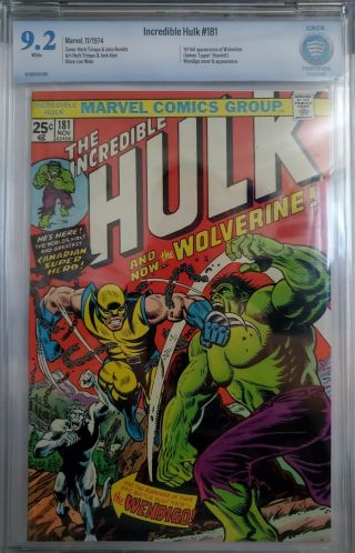 Incredible Hulk 181 Cbcs 9.  2 Nm - Wp 1st Wolverine