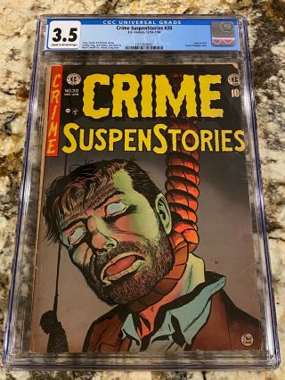 Crime Suspenstories 20 Cgc 3.  5 Classic Hanging Cover In Soti Iconic Book