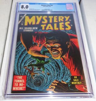 Mystery Tales 26 Cgc Universal Grade 8.  0 Pre Code Horror Book Atlas Comics 2/55