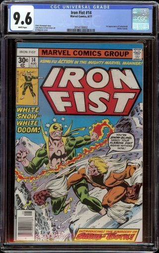 Iron Fist 14 Cgc 9.  6 White (marvel,  1977) 1st Appearance Of Sabretooth