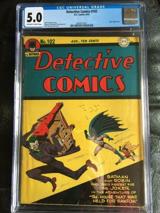Detective Comics 102 Cgc Vg/fn 5.  0; Ow - W; Dick Sprang Joker Cvr/art