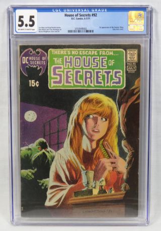 Dc Comics House Of Secrets 92 Cgc 5.  5 1st Appearance Swamp Thing Wrightson 1971