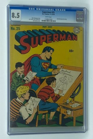 Superman 25 Dc Comics 1943 Cgc 8.  5 Clark Kent Joins The Army