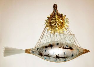 Very Rare Christopher Radko Sailing Sun Glass Christmas Ornament