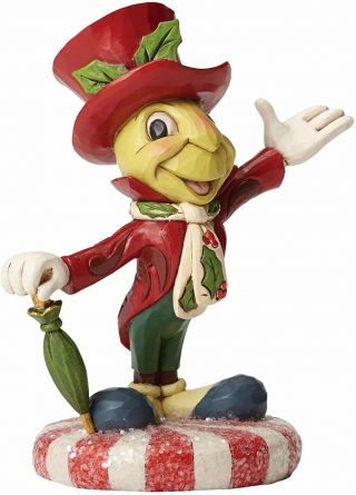 Disney Jim Shore Jiminy Cricket On Peppermint Figurine 4051974 Retired