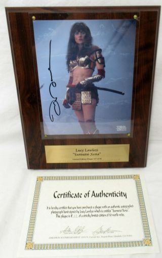 Creation Entertainment Xena Lucy Lawless Samurai Signed Photo Plaque 27/50