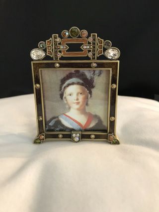 Jay Strongwater Jeweled,  Enamelled And Swarovski Art Deco Style Picture Frame