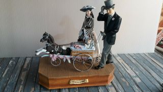 San Francisco Music Box Gone With The Wind Rhett Scarlett Baby Carriage Figurine
