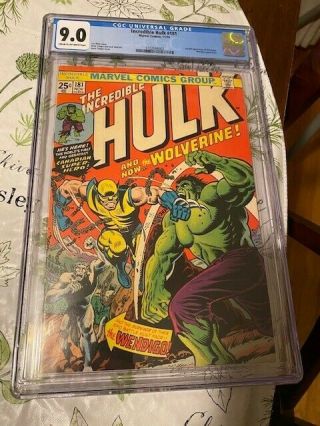 The Incredible Hulk 181 CGC 9.  0 1st Appearance of Wolverine 3