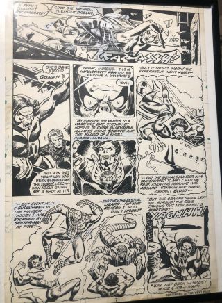 Frank Robbins Fear Morbius W/ Spider - Man Art Marvel Dec 1975