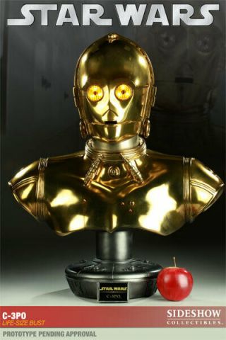Sideshow C - 3po Life Size 1:1 Bust Star Wars C3po Statue Special Edition " 2011 "