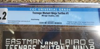 Teenage Mutant Ninja Turtles 1 CGC 9.  2 WHITE 3rd Printing HOT (1984,  Mirage) 3