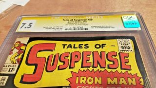 Tales of Suspense 50 CGC SS 7.  5 signed by Stan Lee - 1st APP Mandarin - Iron Man 2