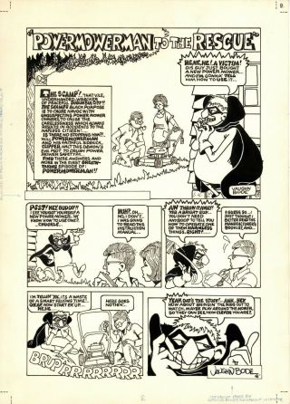 Vaughn Bode – " Powermowerman " Comic Art - Complete Story