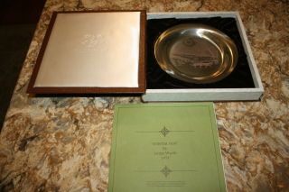 1973 James Wyeth " Winter Fox " Solid Sterling Silver Plate W/box & Certificate