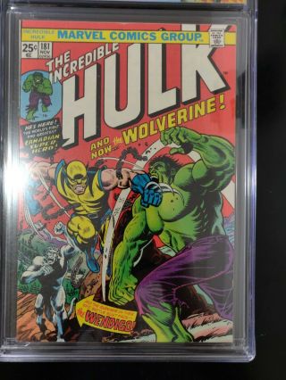 Marvel Comics The Incredible Hulk 181 1st Wolverine App.  CGC 7.  0 White Pages 2
