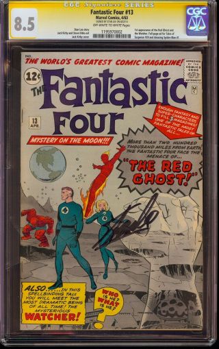 Fantastic Four 13 Cgc 8.  5 Ss Signed Stan Lee 1st Red Ghost & The Watcher