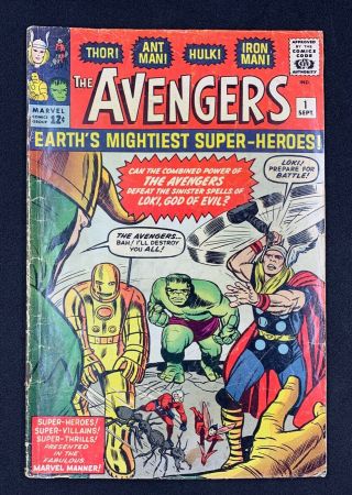 Avengers 1 Marvel Comics 1963 Very Stan Lee Hulk Thor Iron Man