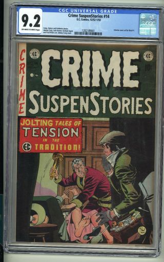 Crime Suspenstories 14 - Golden Age Horror - Cgc 9.  2 Off - White / White