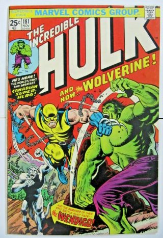 Hulk 181 (1st Full Appearance Of Wolverine) Mvs Intact Hi - Grade 9.  0 R Stunning