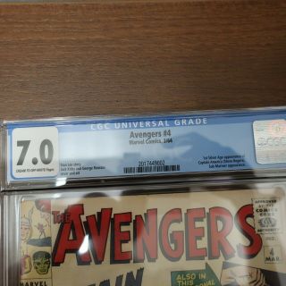 Avengers 4 Marvel 1964 (cgc 7.  0) 1st Silver Age Captain America