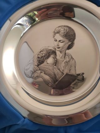 Franklin Solid Sterling Silver Plate Mother & Child Irene Spencer 1974 6.  2