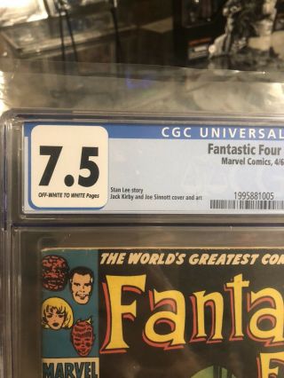 Fantastic Four 49 CGC 7.  5 1st Full Galactus Appearance VF - 1st Surfer Cover 3