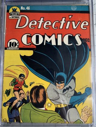 DC Detective Comics 46 CGC 3.  5 Death Of Hugo Strange Golden Age Batman (1940) 3