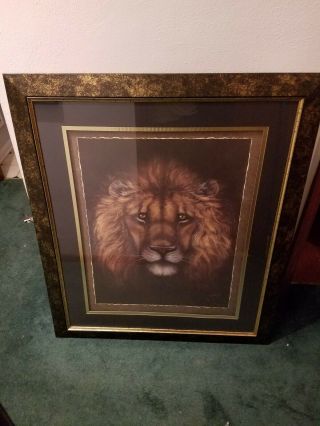 Lion Home Interior Picture Black And Gold Frame