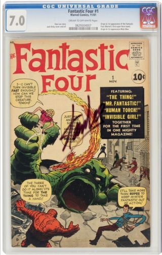 Fantastic Four 1 Cgc 7.  0 | 1st App & Origin |marvels 1st Team - Up 1961