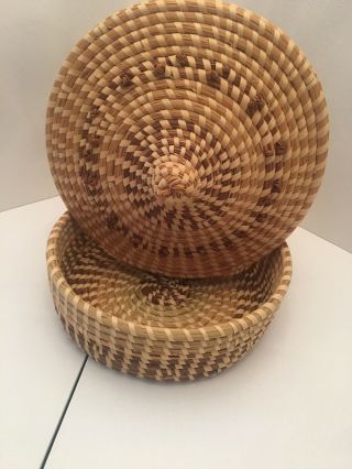 Gullah Handmade Sweetgrass Basket with Lid Maybe By Mary Jackson Charlestown SC 3