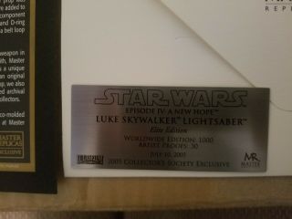 Master Replicas Star Wars Luke Skywalker Elite Edition lightsaber SW - 135 897 2