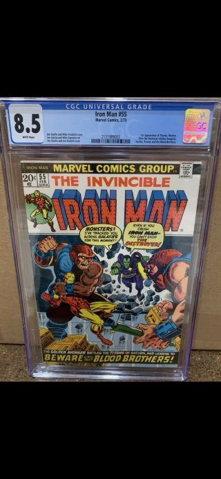 Iron Man 55 Cgc 8.  5 1st Thanos & Drax The Destroyer White Pages Hot Key Book